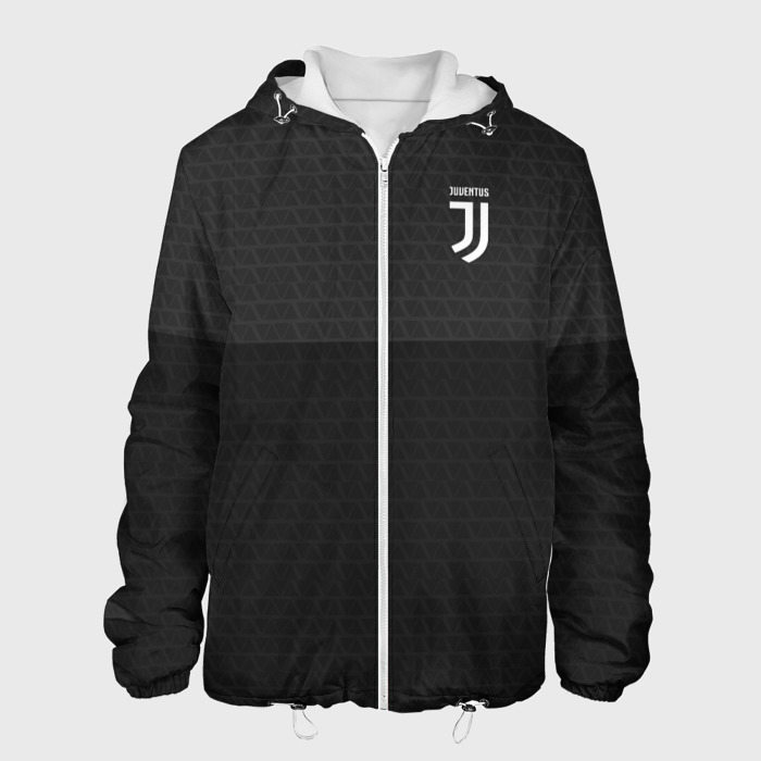 Куртка с принтом Juventus Ювентус для мужчины, вид спереди №1. Цвет основы: белый