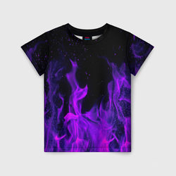 ФИОЛЕТОВЫЙ ОГОНЬ | PURPLE FIRE – Детская футболка 3D с принтом купить со скидкой в -44%