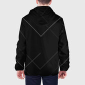 Куртка с принтом VOLKSWAGEN для мужчины, вид на модели сзади №2. Цвет основы: белый