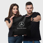 Подушка с принтом Mercedes для любого человека, вид спереди №2. Цвет основы: 3d (велсофт)