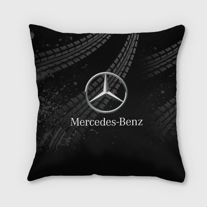 Подушка с принтом Mercedes для любого человека, вид спереди №1. Цвет основы: 3d (велсофт)