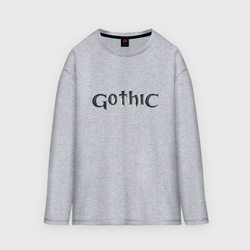 Gothic logo – Мужской лонгслив oversize хлопок с принтом купить