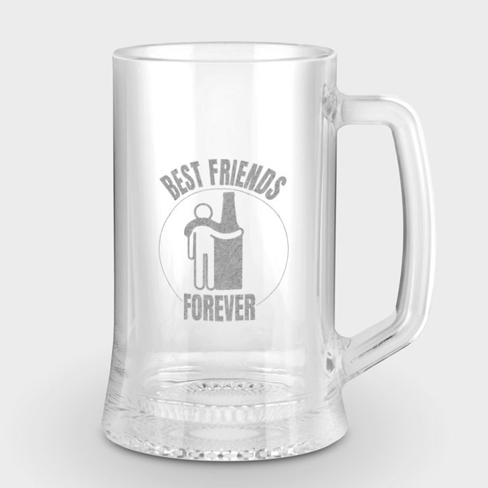 Кружка с с принтом Best friends — forever для любого человека, вид спереди №1. Цвет основы: прозрачный