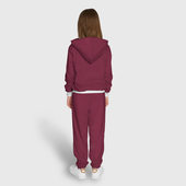 Костюм с принтом Бордовая кофта костюм Марата — слово пацана сериал для ребенка, вид на модели сзади №3. Цвет основы: белый