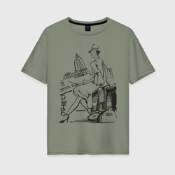 Ретро (2) – Женская футболка хлопок Oversize с принтом купить со скидкой в -16%