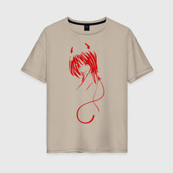 Devil Girl – Женская футболка хлопок Oversize с принтом купить со скидкой в -16%