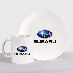 Subaru – Набор: тарелка + кружка с принтом купить