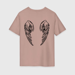 Крылья Ангела (2) – Женская футболка хлопок Oversize с принтом купить со скидкой в -16%