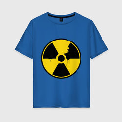 Радиоактивность – Женская футболка хлопок Oversize с принтом купить со скидкой в -16%