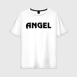 Ангел с крыльями – Женская футболка хлопок Oversize с принтом купить со скидкой в -16%