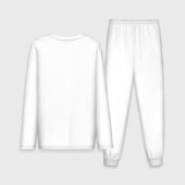 Пижама с принтом Кот Да Винчи для мужчины, вид сзади №1. Цвет основы: белый