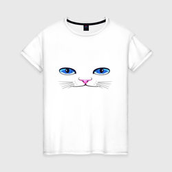 Кошачьи глаза – Женская футболка хлопок с принтом купить со скидкой в -20%