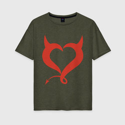 Сердце дьявола – Женская футболка хлопок Oversize с принтом купить со скидкой в -16%
