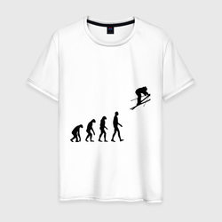 Эволюция лыжник – Мужская футболка хлопок с принтом купить со скидкой в -20%