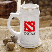 Кружка с принтом Logo Dota 2 для любого человека, вид спереди №3. Цвет основы: белый