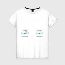 Си-си, ноты – Женская футболка хлопок с принтом купить со скидкой в -20%