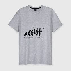 Рыбак. Эволюция – Мужская футболка хлопок Slim с принтом купить