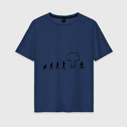 Эволюция после взрыва – Женская футболка хлопок Oversize с принтом купить со скидкой в -16%