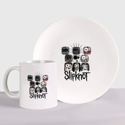Slipknot masks – Набор: тарелка + кружка с принтом купить