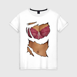 Идеальный бюст – Женская футболка хлопок с принтом купить со скидкой в -20%
