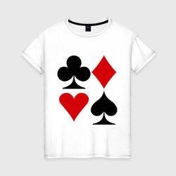 Масти карт – Женская футболка хлопок с принтом купить со скидкой в -20%