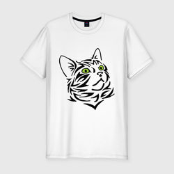 Узор - кот – Мужская футболка хлопок Slim с принтом купить