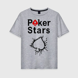 Poker Stars – Женская футболка хлопок Oversize с принтом купить со скидкой в -16%