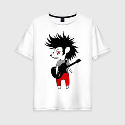 Ежик рок музыкант – Женская футболка хлопок Oversize с принтом купить со скидкой в -16%