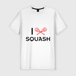 I love squash – Мужская футболка хлопок Slim с принтом купить