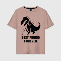 Годзилла Best friend – Женская футболка хлопок Oversize с принтом купить со скидкой в -16%