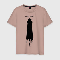 Биошок маяк – Мужская футболка хлопок с принтом купить со скидкой в -20%