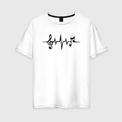 heartbeatmusic – Женская футболка хлопок Oversize с принтом купить со скидкой в -16%