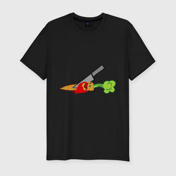 Морковь – Мужская футболка хлопок Slim с принтом купить