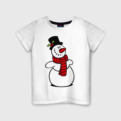 Весёлый снеговик – Детская футболка хлопок с принтом купить со скидкой в -20%