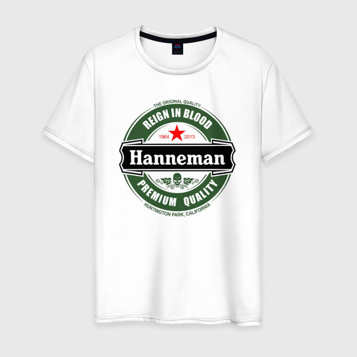 Мужская футболка из хлопка с принтом Hanneman, вид спереди №1