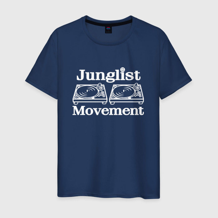 Мужская футболка из хлопка с принтом Junglist Movement, вид спереди №1