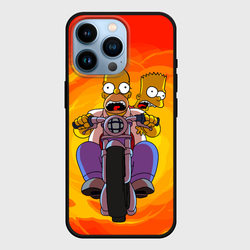 Симпсоны на байке – Чехол для iPhone 14 Pro с принтом купить