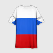 Платье с принтом Флаг и герб РФ для ребенка, вид сзади №1. Цвет основы: белый