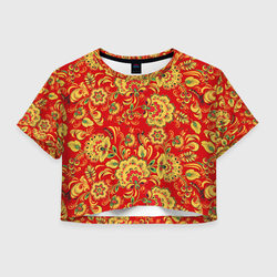 Хохлома – Женская футболка Crop-top 3D с принтом купить