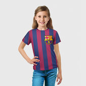 Футболка с принтом Messi для ребенка, вид на модели спереди №3. Цвет основы: белый