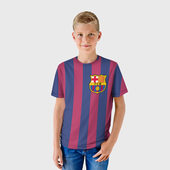 Футболка с принтом Messi для ребенка, вид на модели спереди №2. Цвет основы: белый