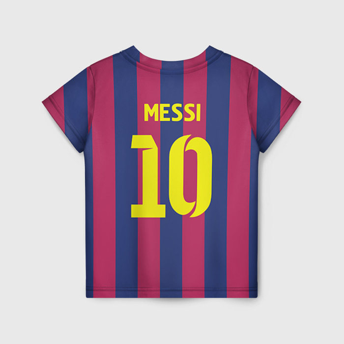 Детская футболка с принтом Messi, вид сзади №1