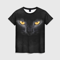 Черная кошка – Женская футболка 3D с принтом купить со скидкой в -26%