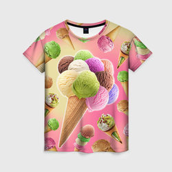 Мороженое – Женская футболка 3D с принтом купить со скидкой в -23%