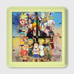 One Piece персонажи – Настенные часы квадратные с принтом купить