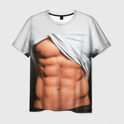 Идеальное тело в порванной майке – Мужская футболка 3D с принтом купить со скидкой в -26%