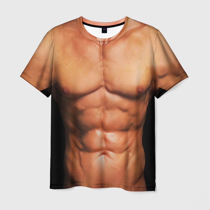 Мужская футболка с принтом Идеальное тело, вид спереди №1