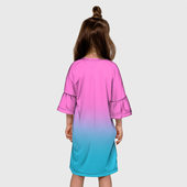 Платье с принтом My Little Pony для ребенка, вид на модели сзади №2. Цвет основы: белый