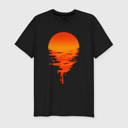 Sunset – Мужская футболка хлопок Slim с принтом купить