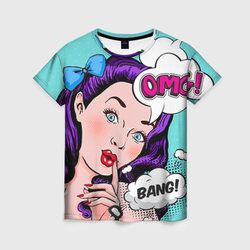 Pop-art bang girl – Женская футболка 3D с принтом купить со скидкой в -26%